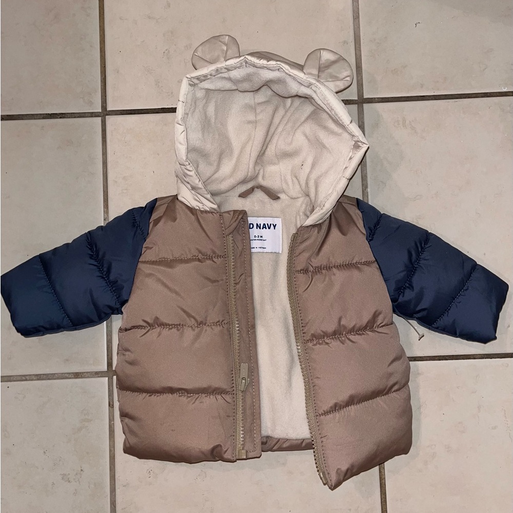 Old Navy Baby Puffer Jacket with Bear Ears - Picture 2 of 4